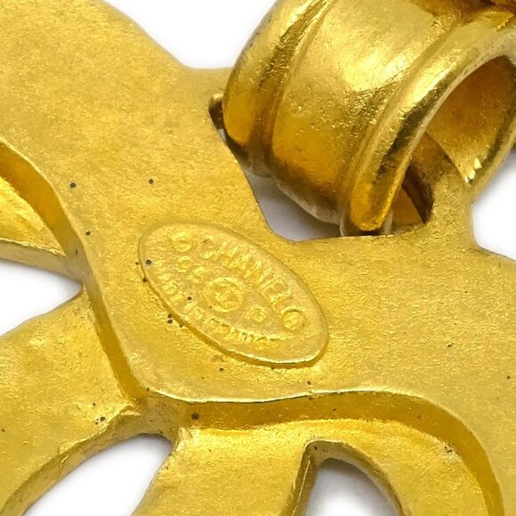 Chanel Dangle Heart Earrings Clip-On Gold 95P - Picture 4 of 4